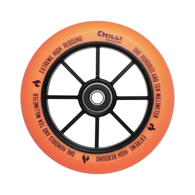 Roue Orange 110 mm pour trottinette freestyle Chilli Base